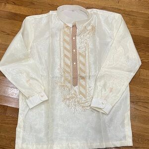 Barong Tagalog Elegant Cream Men's Shirt